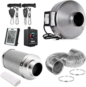Grow Tent Ventilation Kit 8" with Carbon Filter and Fan Controller Complete Kit