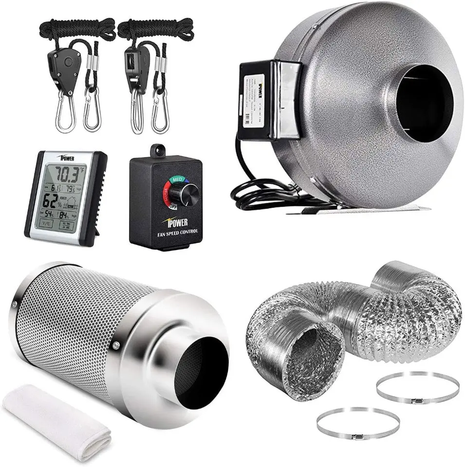 Grow Tent Ventilation Kit 8" with Carbon Filter and Fan Controller Complete Kit