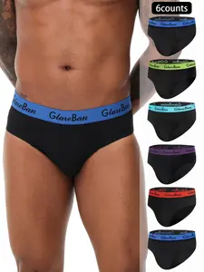 6pcs Pack Briefs Men's Sexy Underwear for Men Sport Fashion Breathable Underwear Quick Drying Breathable Panties Confortable Underpants Male Fit Soft Boxer Shorts Box Slips
