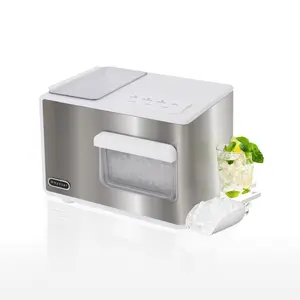 Whynter IBX‑388WS 14.5 in. 40 lbs Nugget Ice Maker Chewable SonicSno Countertop Compact Ice Maker in White Stainless Steel