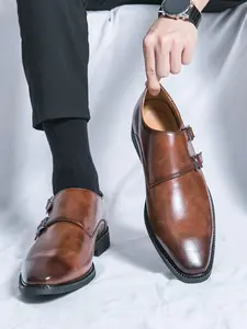 Men's Business Formal Classic Pointed Toe Lace Up Dress Shoes, Fashionable Solid Color Dress Shoes for Work Office, Male All-match Commuter Shoes for Daily Wear, Boy