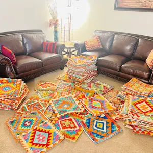 Afghan Handmade / 100% Wool / Pillow Cases / Multicolor Pillow Case