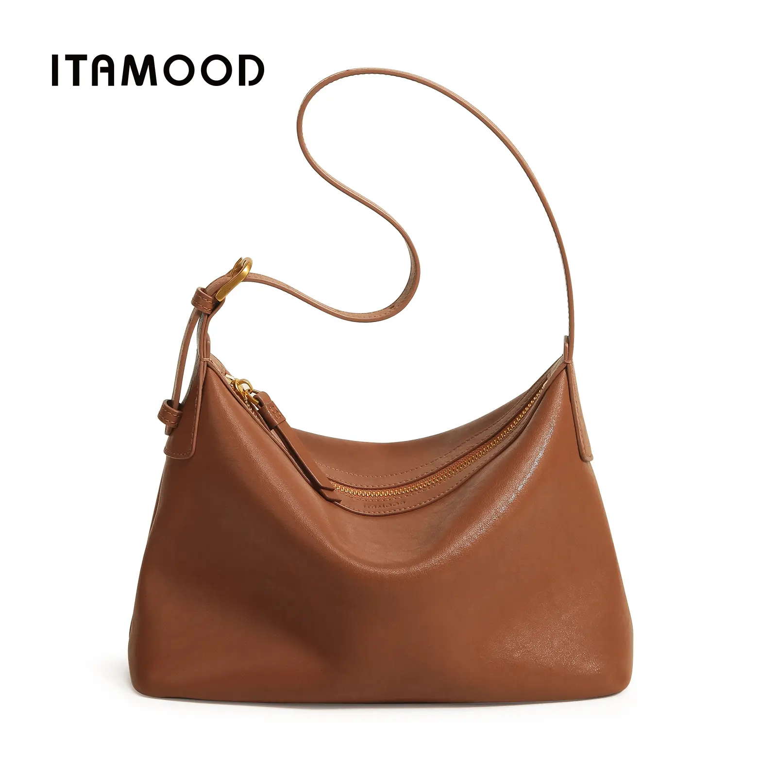 ITAMOOD Women's Slouchy Hobo Shoulder Purse, Soft Smooth Crossbody Handbag with Zipper, High-Capacity for Work and Travel, Purse Shoulder Bag, Large Zippered Women's Crossbody & Shoulder Bags