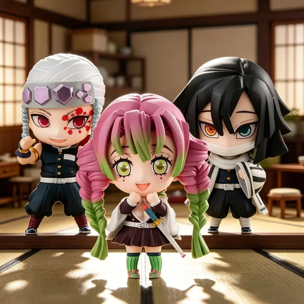 5cm Anime Figure Kanroji Mitsuri Uzui Tengen Obanai Figure Action Figures Pvc Statue Collection Model Toys Gifts