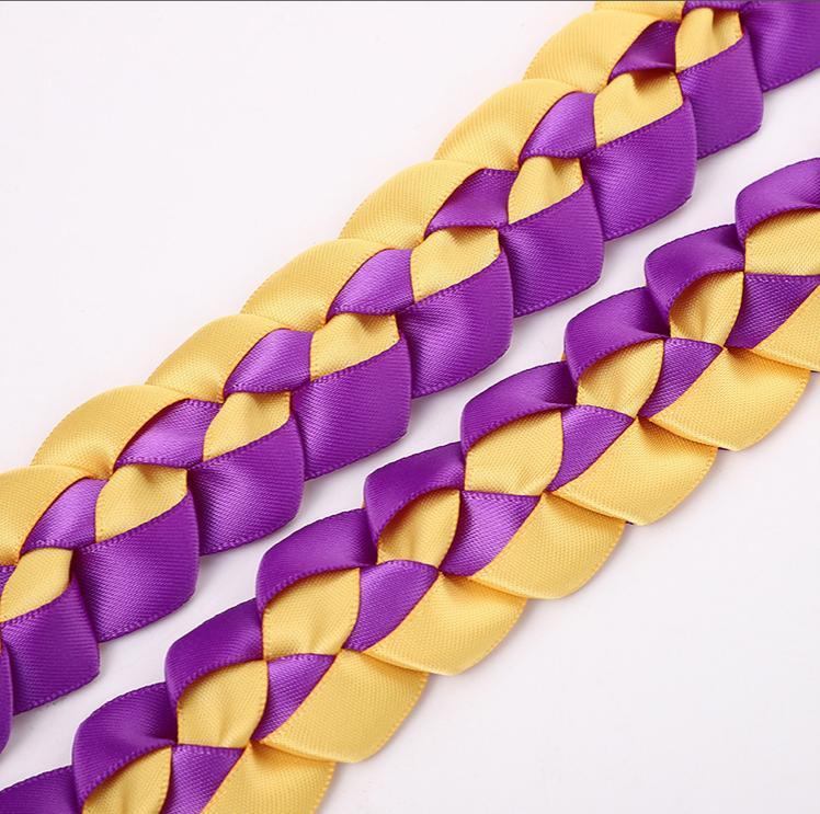 2026 Graduation Leis for Him Her - Hand-Woven Blue Braided Ribbon Lei with GRAD Letters & Cap Charm, Adjustable Graduation Money Lei with Safety Pins for Class of 2026 Graduation Ceremony Party Favors