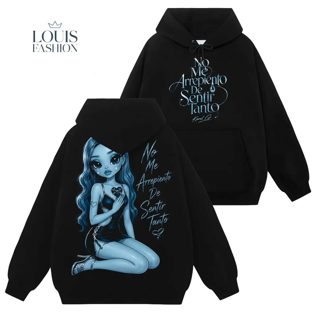 Vintage New Album No Me Arrepiento De Sentir Tanto Girl Doll Hoodie, Latina Forever Tropiqueta 2026 Tour Graphic Tee Latin Concert Merch, Cute Summer Tropical Festival Girl T-Shirt Gift