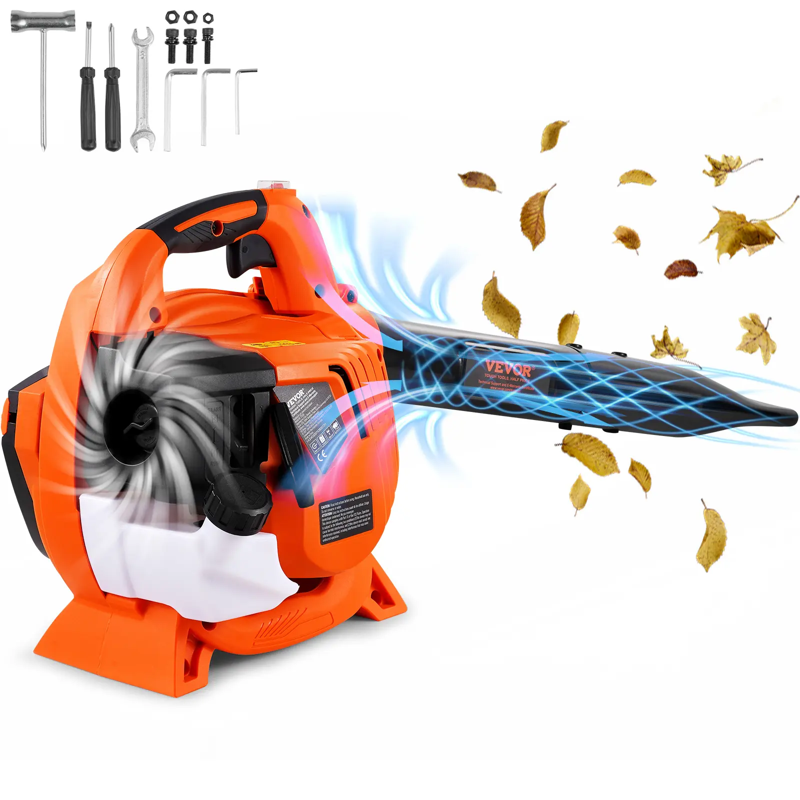 【summerfinds】VEVOR Leaf Blower, 26CC 2-Cycle Handheld Leaf Blower with A Fuel Tank, 2-in-1 Blower 425CFM Air Volume 156MPH Speed, Ideal for Lawn Care, Leaf Cleaning, and Snow Removal