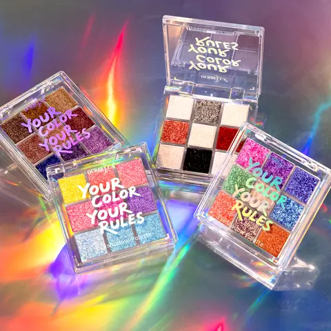 Ourbella Duochrome 9 Shades Eyeshadow Palette 4-Piece Bundle Set with gift, Sparkly Iridescent Shimmer Makeup, Super Smooth Formula & HIghly Pigmented Make-up, Color-shifting Eyeshadow, Eyeshadow Make-up bundle set,TikTokShopblackfriday