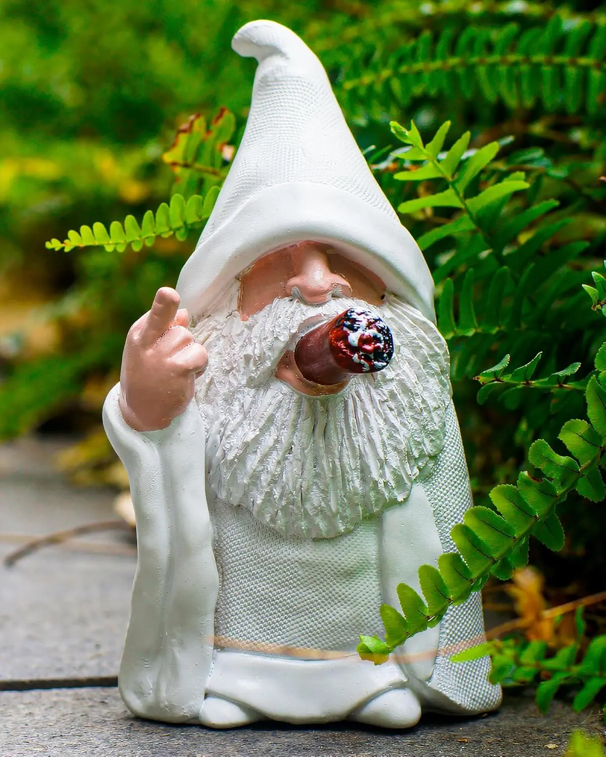 Leverse Middle Finger Decor Statue, 5.9in Funny Garden Gnomes Outdoor Decorations for Lawn Patio Yard Home Decor Easter Halloween Christmas