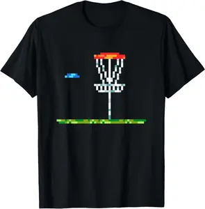 100% Cotton Disc Golf Men Disc Golf 8 Bit Basket T-Shirt