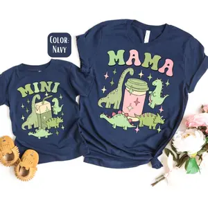 Dinosaur Mama Mini Shirts, Matching Mommy and Me Tees, Mom And Son Matching, Mama Baby Shirts