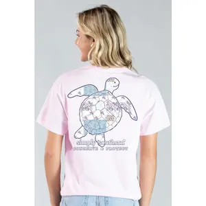 Simply Southern Turtle Tracker Patch Peony T-Shirt
