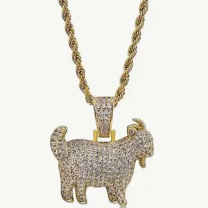 GOAT Greatest of All Time Cubic Zirconia Necklace