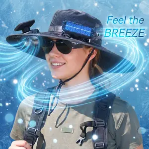 2026 Upgraded Solar Powered Cooling Hat with Mist Spray - Wide Brim Sun Protection Hat with Fan for Men Women, Outdoor Ventilated Cap for Fishing Hiking Camping, Ideal Dad Gift 2026 outdoorfun