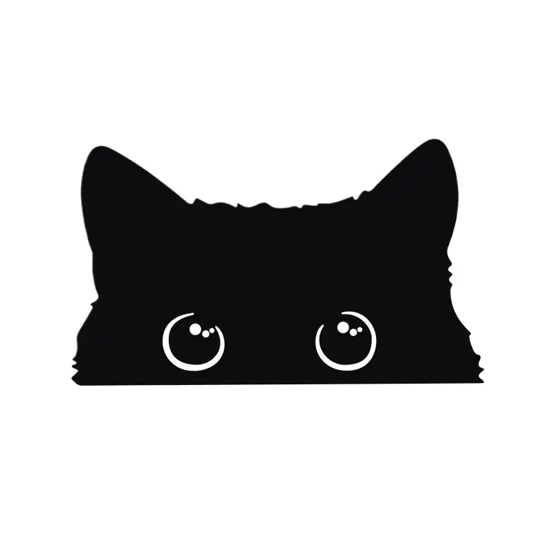 Funny Peeking Black Cat Bumper Sticker - Waterproof, Water Resistant, BPA-Free Long-Lasting Vinyl Automotive Decals, Cute Car Stickers for Car Exterior Decoration, Laptop Window, Car Decoration