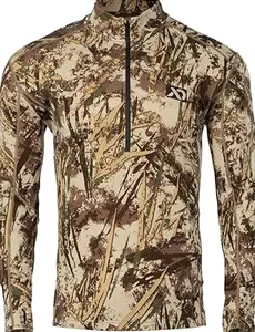 Men's Kiln Quarter-Zip - Merino Wool Lightweight Camo Hunting Base Layer 3 Z8E