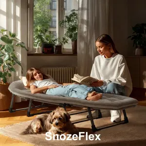 Folding Nap Bed For Room & Dorm – Adjustable Backrest, Compact, Built-In Pillow & Pocket