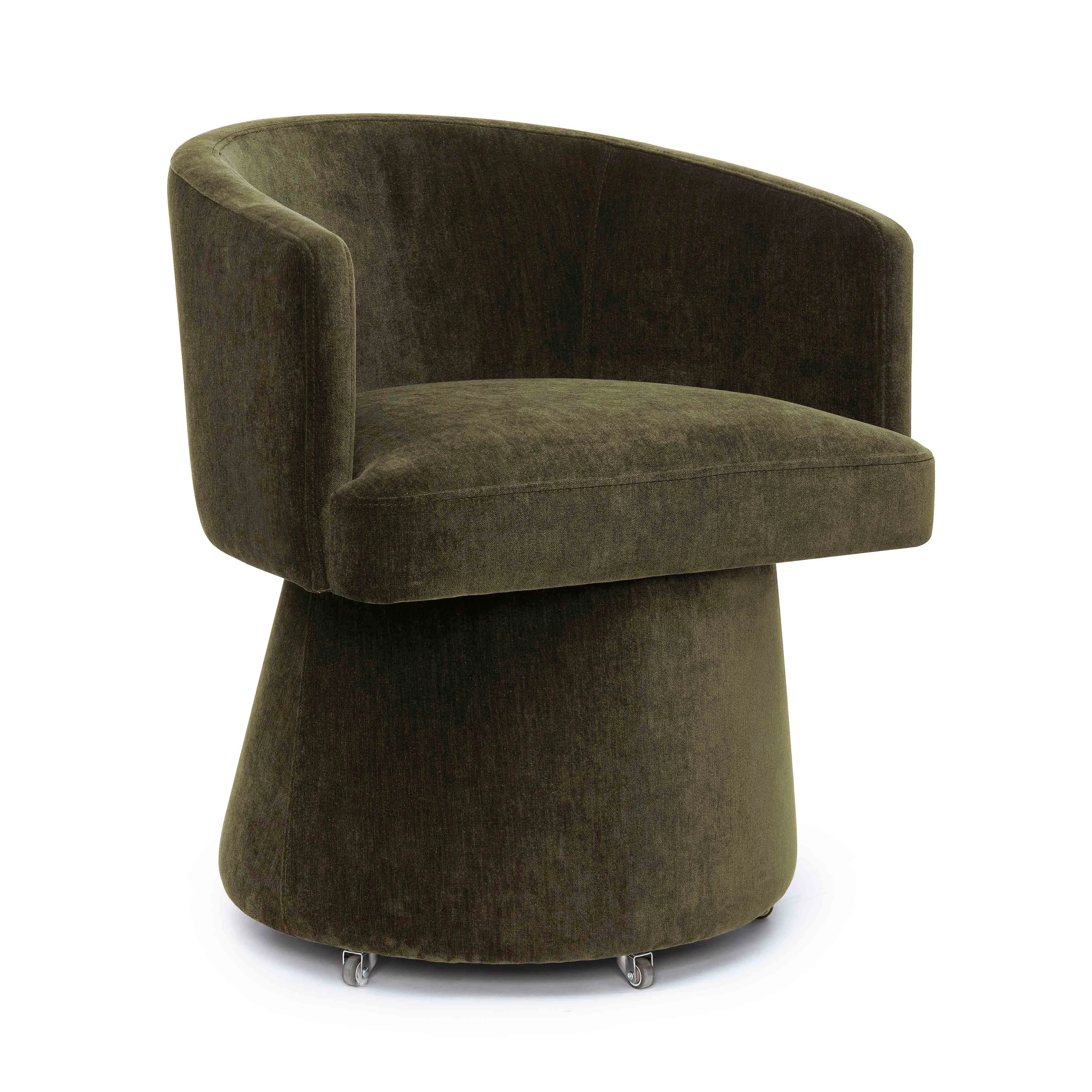 Kristen Upcycled Contract-Grade Chenille Rolling Desk Chair