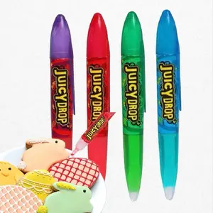 Juicy Drops Edible Sour Gel Decorating Pens - 4 Flavored Colors for Baking and Dessert Decoration Featuring Blue Rebel Watermelon Blast Wild Cherry Berry and Knock Out Punch