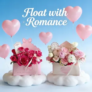 Heart-Themed Love Letter Box, Foldable Envelope for Valentine Bouquet Packaging, Ideal for Floral Decor, Perfect Gift Wrapping Solution
