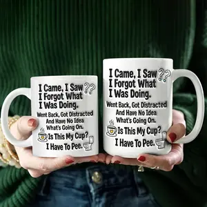 Funny Coffee Mug, I Came I Saw I Forgot What I Was Doing Cup, Sarcastic Coffee Quote Mug, Coworker Gift