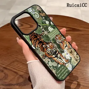 Premium Magnetic Phone Cases for iPhone11/12/13/14/15/16//17/Air/promax/Plus Wildlife Tiger Collage Aesthetic y2k cased MagSafe Ready, Anti-Fall, Springtok and Ultra-Thin Design | Perfect for Everyday Use Screen Protector Resistance