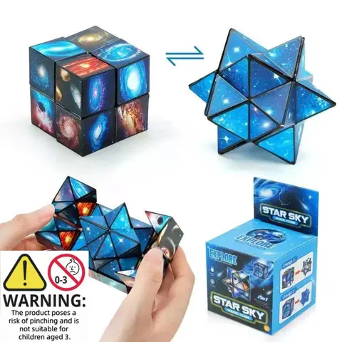2-In-1 3D Infinite Cube Galaxy Puzzle, Fidget Cube, Stem Space Logic Toy, Kids Adults Educational Game, Halloween Christmas Gift, Boys Girls Present