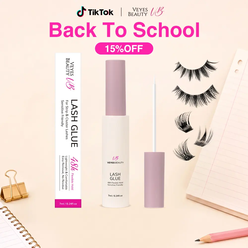 VEYESBEAUTY SoftLock Cosmetic Eyelash Glue - 7ml Liquid Adhesive, Single Tube, Transparent Finish for Cluster Lashes, Strip Lashes