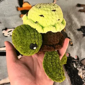 Crochet Mint Chocolate Chip Ice Cream Turtle