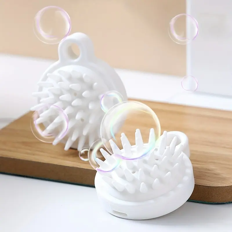 Shampoo Artifact Massage Comb, Soft Silicone Scalp Brush Hair Scrubber, Hair Washing Scalp Exfoliator Brush for Dandruff, Head Scrubber for Thick Curly Wet Dry Hair of Women Men Kids