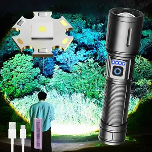 Rechargeable Flashlight, High Power Outdoor Lighting, Retractable Zoom Small Torch, Waterproof Portable Pocket Flashlight for Outdoor Hiking, Camping