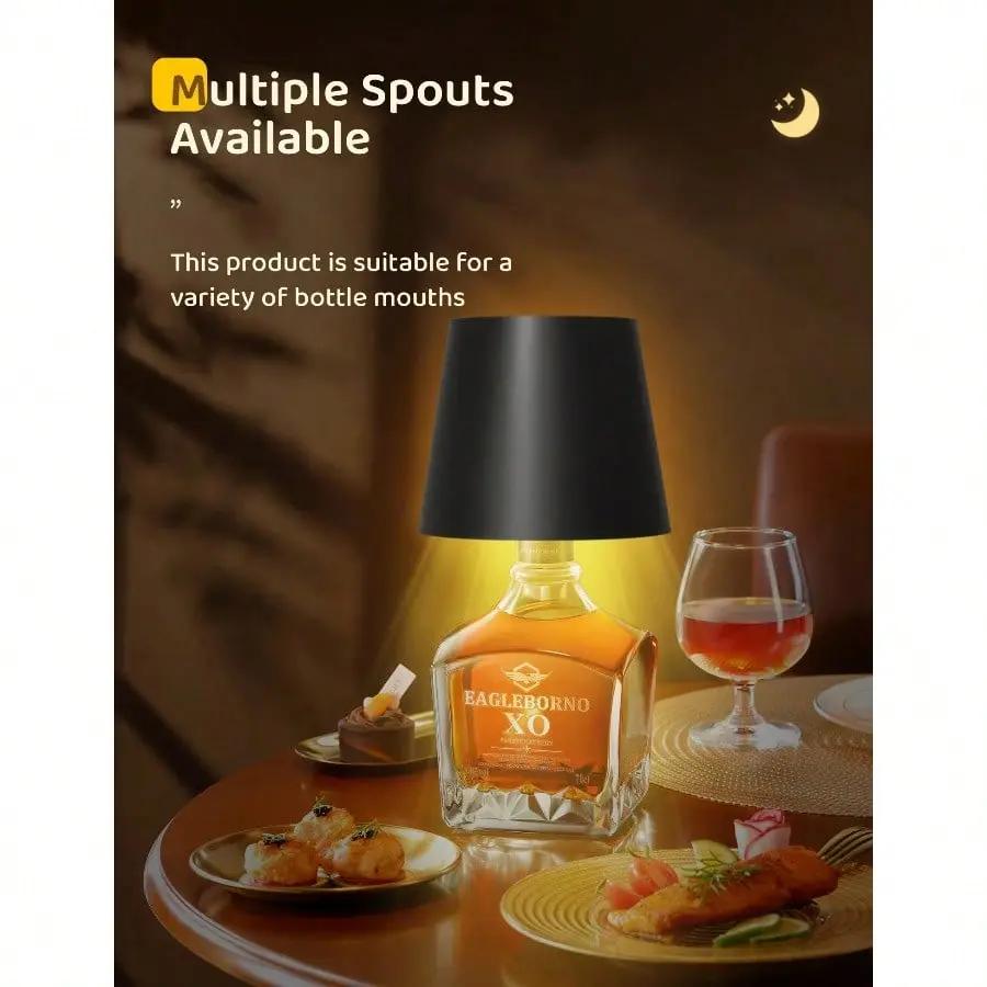 A Portable Wireless LED Bottle Lamp, Adjustable Ambient Table Lamp, Rechargeable Touch-Sensitive Night Light, Suitable for Bedside, Living Room, Dining Room, Or Bedroom