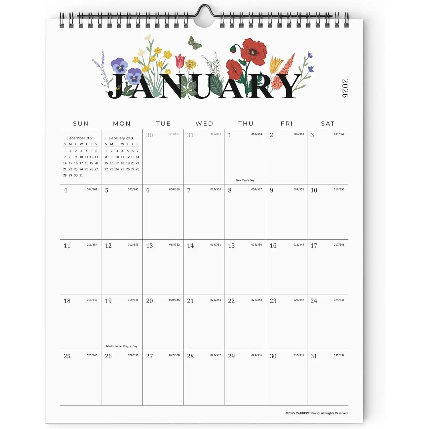 Calendar 2026, Wall Calendar 2026, Runs from January 2026 to December 2026,12 x 15 Inches, Twin-Wire Binding, Perfect for Organizing & Planning