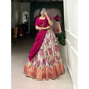 Premium Rose Elegance Zari Lehenga Set