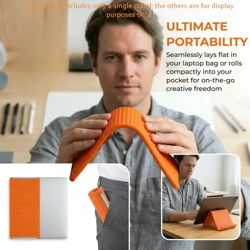 Foldable Silicone Tablet Phone Stand Flexible Bendable Any Shape Portable Non Slip Holder Universal Phone Holder