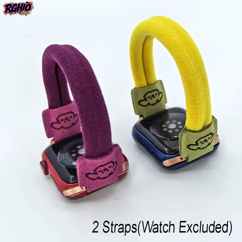 2-Pack Nylon Elastic Smartwatch Band, Breathable Sweat-Absorbent Stretch Replacement Strap Fits 38–49mm, Unisex Durable Accessory For Daily Outfits & Light Sports (Strap Only, Watch Not Included)