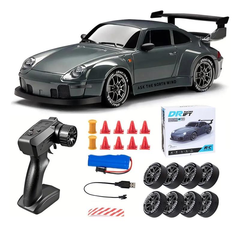 Professional RC Four-wheel Drive Drift Car GTR High-Speed Racing Toy with Remote Control and Accessories Ideal for Birthday Christmas Halloween Gifts