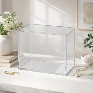 Transparent Display Box for Collectibles, Magnetic Closure, Thick Acrylic, Stackable, Ideal for Cards, Figurines, Jewelry, Home Decor, Decorative Figurine, Christmas Gift