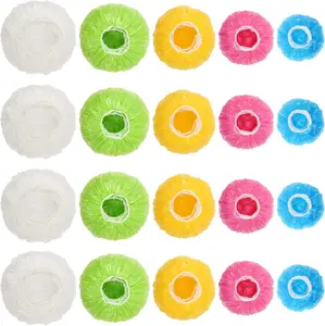 90Pcs Reusable Elastic Food Bowl Storage Covers, Sublaga Bowl Covers, Translucent Stretchable Sizes and Colorful Dish Plate Covers for Daily Use, Beach, Refrigerator, Picnic