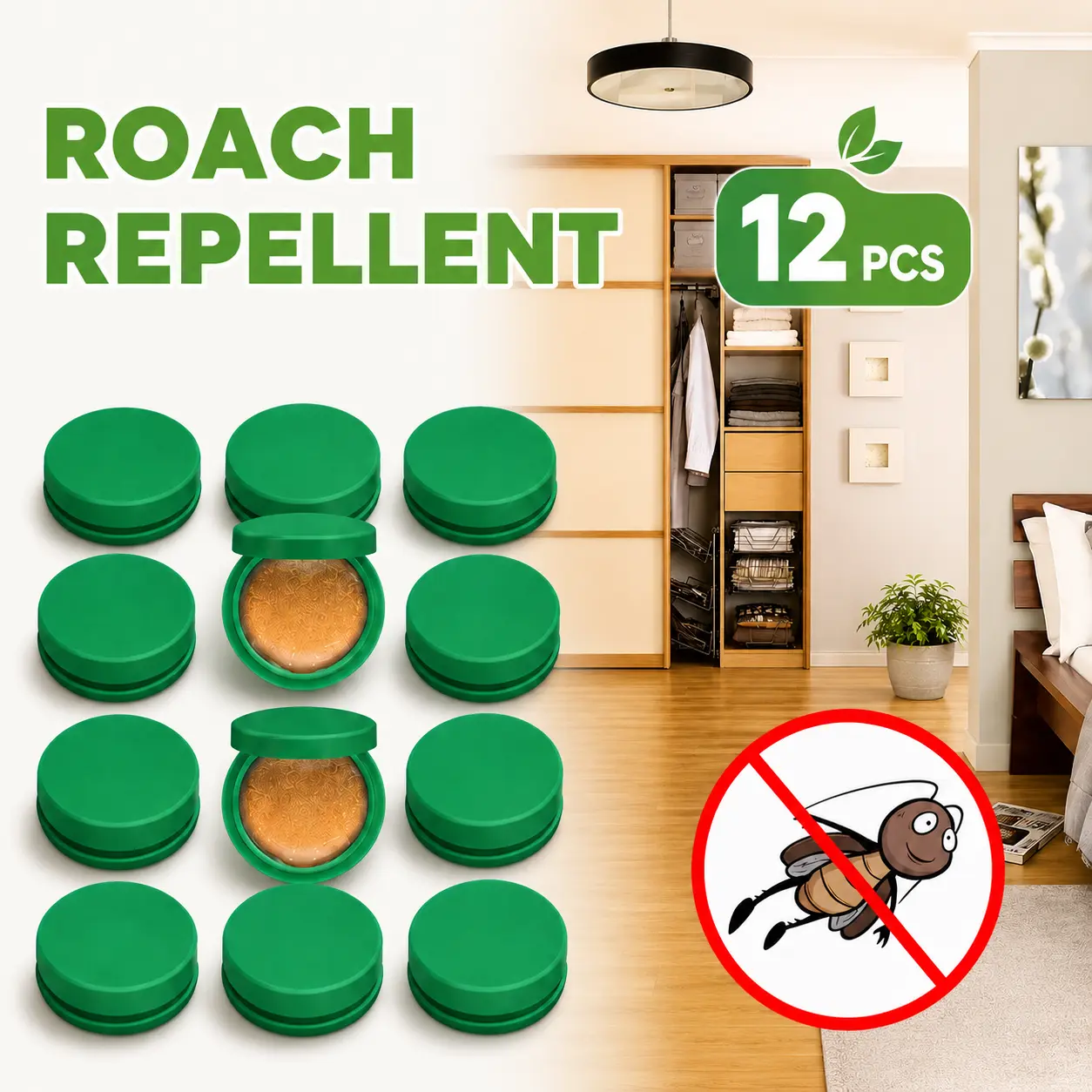 Roach Repellent, Domestic Dormitory Kitchen Powerful Cleaning Cockroach Exterminator Cockroach Gel Bait Pest Control Kit Rodent Repellent Pouches for Indoor & Outdoor Natural Ant Killer Defense