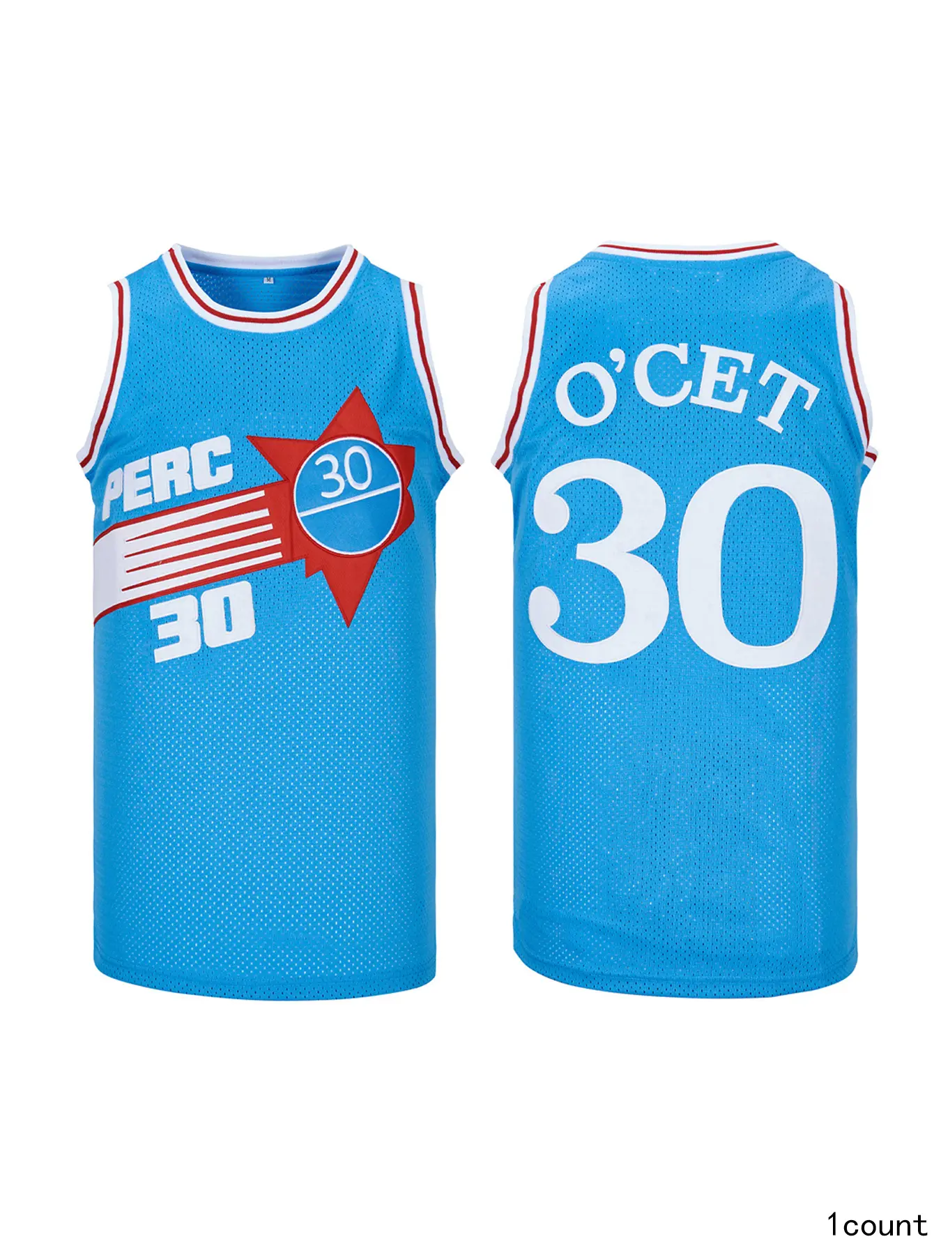 Men's Perc 30 Basketball Jersey - Sleeveless Embroidered Polyester Mesh Athletic Top, Breathable Lightweight Quick Dry Workout Top, Sporty Chic Shirt with Tight/Loose Fit, American Sizes