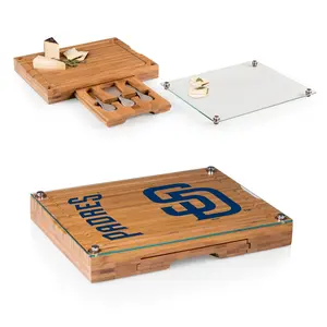 MLB Concerto Glass Top Cheese Cutting Board & T ools Set