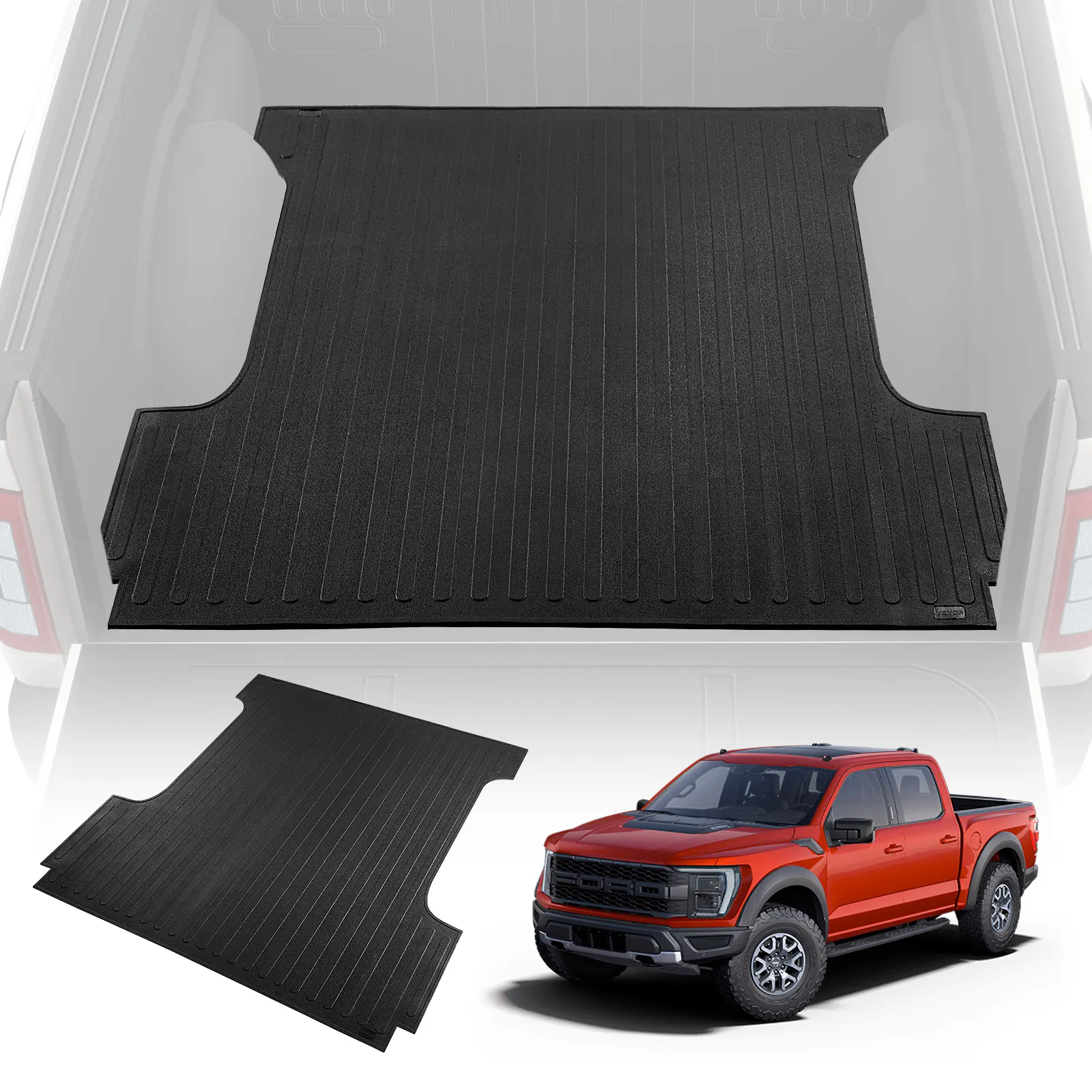 【Summerfinds】VEVOR Truck Bed Mat,Fits for 2015-2023 Ford F150 5.5 FT Short Bed66.5" x 64" Rubber Truck Bed Liner1/4" Thick Bed Mat Car Accessories for All-Weather ProtectionPrevent Slipping or Damage
