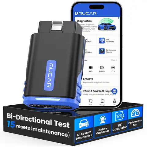 【toolupgrade】MUCAR DriverScan Bluetooth OBD2 Scanner, Bi-Directional Scanner OBDII All System Vehicle Diagnostic Tool with 15 Reset, Car Code Readers & Auto Diagnostic Scan Tool for iPhone & Android