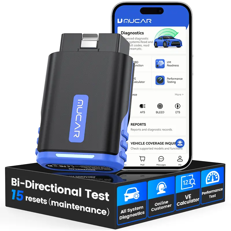 【summerfinds】MUCAR DriverScan Bluetooth OBD2 Scanner, Bi-Directional Scanner OBDII All System Vehicle Diagnostic Tool with 15 Reset, Car Code Readers & Auto Diagnostic Scan Tool for iPhone & Android
