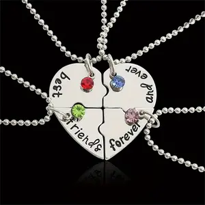4pcs/set Best Friend Splicing Necklace For Men And Women