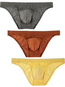 Men's Lace Ultra-Thin Mesh Breathable Semi-Transparent Triangle Briefs Print, Slim-Fitting Low Waist Comfort Elastic Fashion Shorts