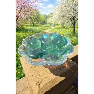 Green Fluorite Crystal Energy Palm Stone