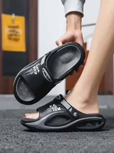 Summer New Men's Wide Hole Sandals, Thick Sole Anti-Slip Adjustable Heel, Soft Beach Shoes, Versatile for Hiking, Driving, Daily Wear