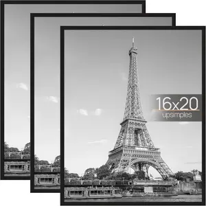 Frame Black 3 Pack, Poster Frames for Horizontal or Vertical Wall Mounting, Scratch-Proof Wall Gallery Photo Frame